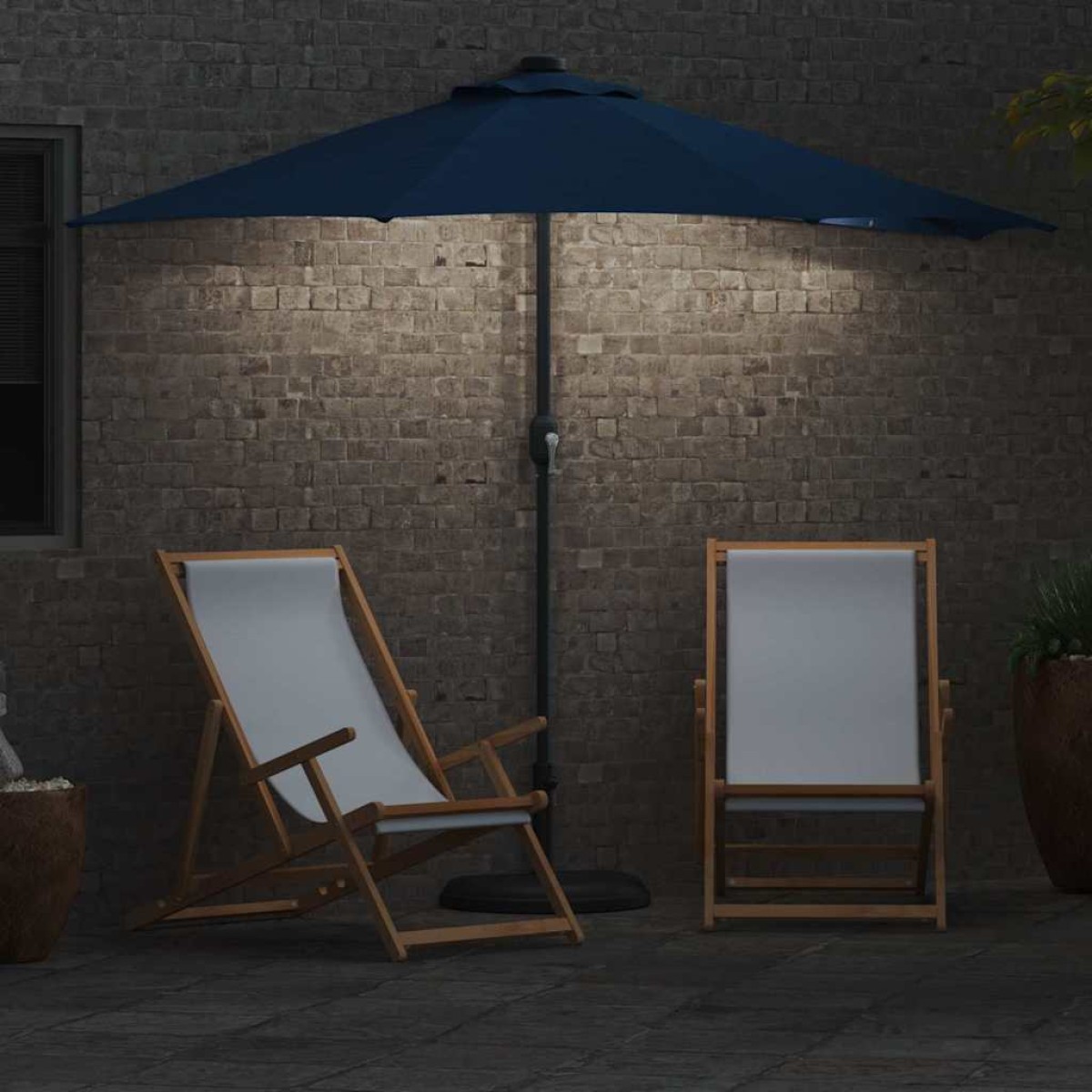 vidaXL Ομπρέλα Κήπου 294 x 150 x 224 εκ Πολυεστέρας και Χάλυβας