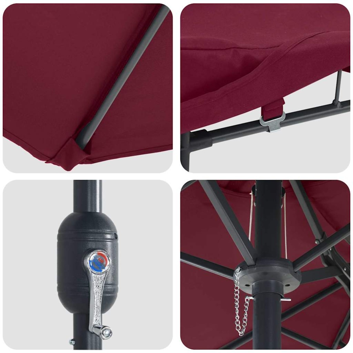 vidaXL Ομπρέλα Κήπου Βεραμάν Κόκκινο 385 x 209 x 244 εκατοστά