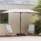 vidaXL Ομπρέλα Κήπου Άμμος και Ανθρακί 385 x 209 x 244 εκατοστά