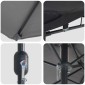 vidaXL Ομπρέλα Κήπου Ανθρακί 385 x 209 x 244 εκατοστά Πολυεστέρας