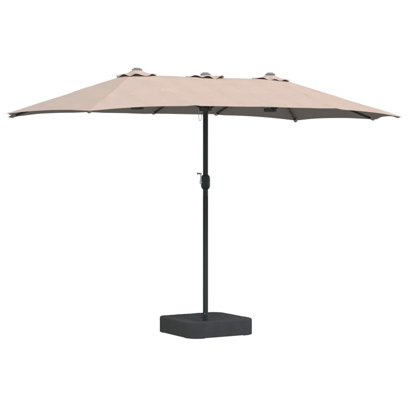 vidaXL Ομπρέλα Κήπου Taupe 385 x 209 x 244 εκατοστά Πολυεστέρας