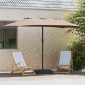 vidaXL Ομπρέλα Κήπου Taupe 385 x 209 x 244 εκατοστά Πολυεστέρας