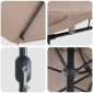 vidaXL Ομπρέλα Κήπου Taupe 385 x 209 x 244 εκατοστά Πολυεστέρας