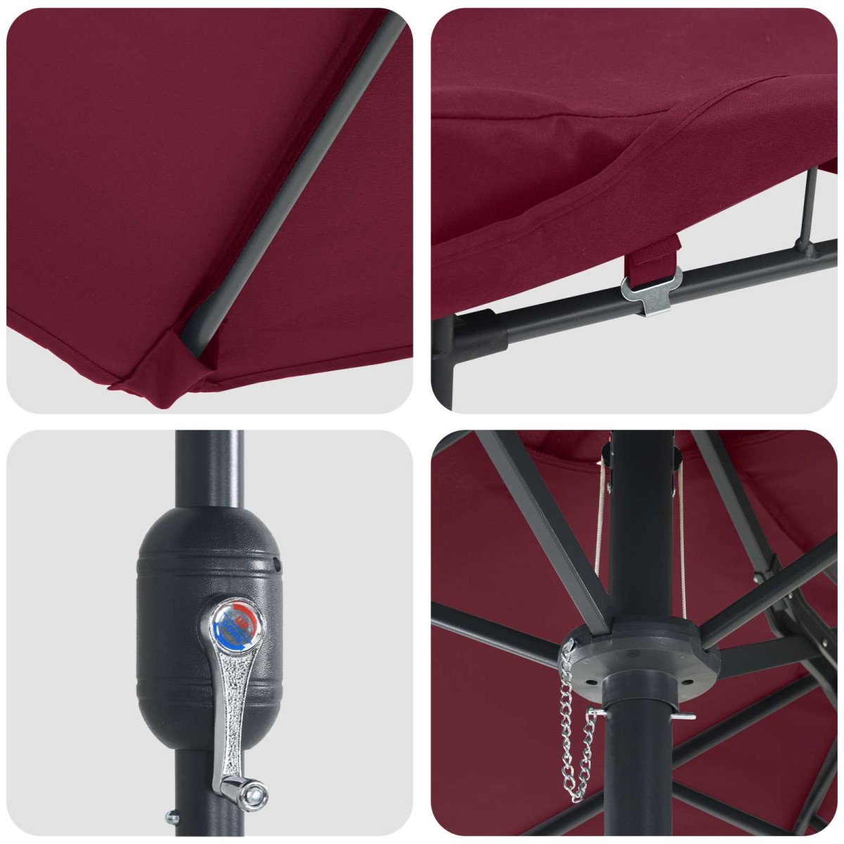 vidaXL Ομπρέλα Κήπου Βεραμάν Κόκκινο 385 x 209 x 244 εκατοστά