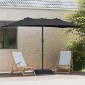 vidaXL Ομπρέλα Κήπου Μαύρο 385 x 209 x 244 εκατοστά Πολυεστέρας