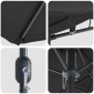 vidaXL Ομπρέλα Κήπου Μαύρο 385 x 209 x 244 εκατοστά Πολυεστέρας