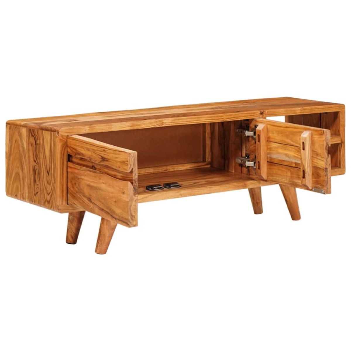 vidaXL Ντουλάπι TV με ράφι Καφέ 110 x 30 x 40 cm Στερεό Ξύλο Ακακίας