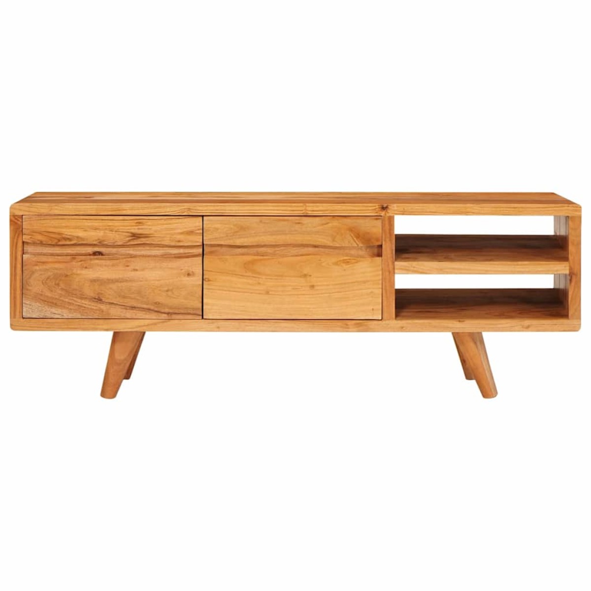 vidaXL Ντουλάπι TV με ράφι Καφέ 110 x 30 x 40 cm Στερεό Ξύλο Ακακίας