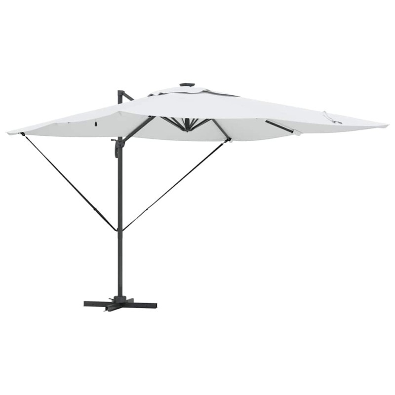 vidaXL Ομπρέλα ηλίου με φώτα λωρίδας LED Άμμος 286 x 284 x 270 εκ