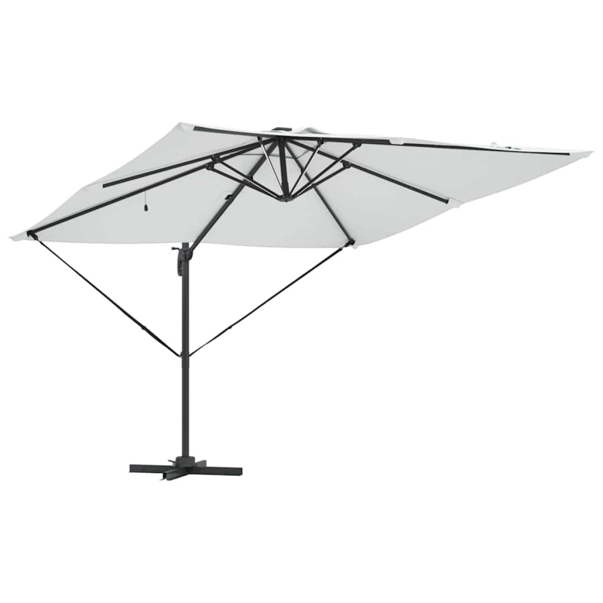 vidaXL Ομπρέλα ηλίου με φώτα λωρίδας LED Άμμος 286 x 284 x 270 εκ