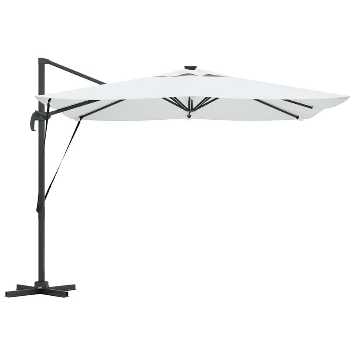 vidaXL Ομπρέλα ηλίου με φώτα λωρίδας LED Άμμος 286 x 284 x 270 εκ