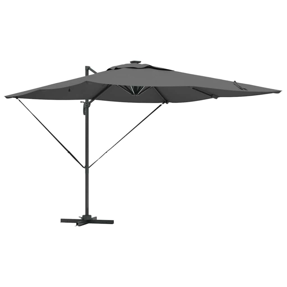 vidaXL Ομπρέλα ηλίου με φώτα λωρίδας LED Ανθρακί 286 x 284 x 270 εκ