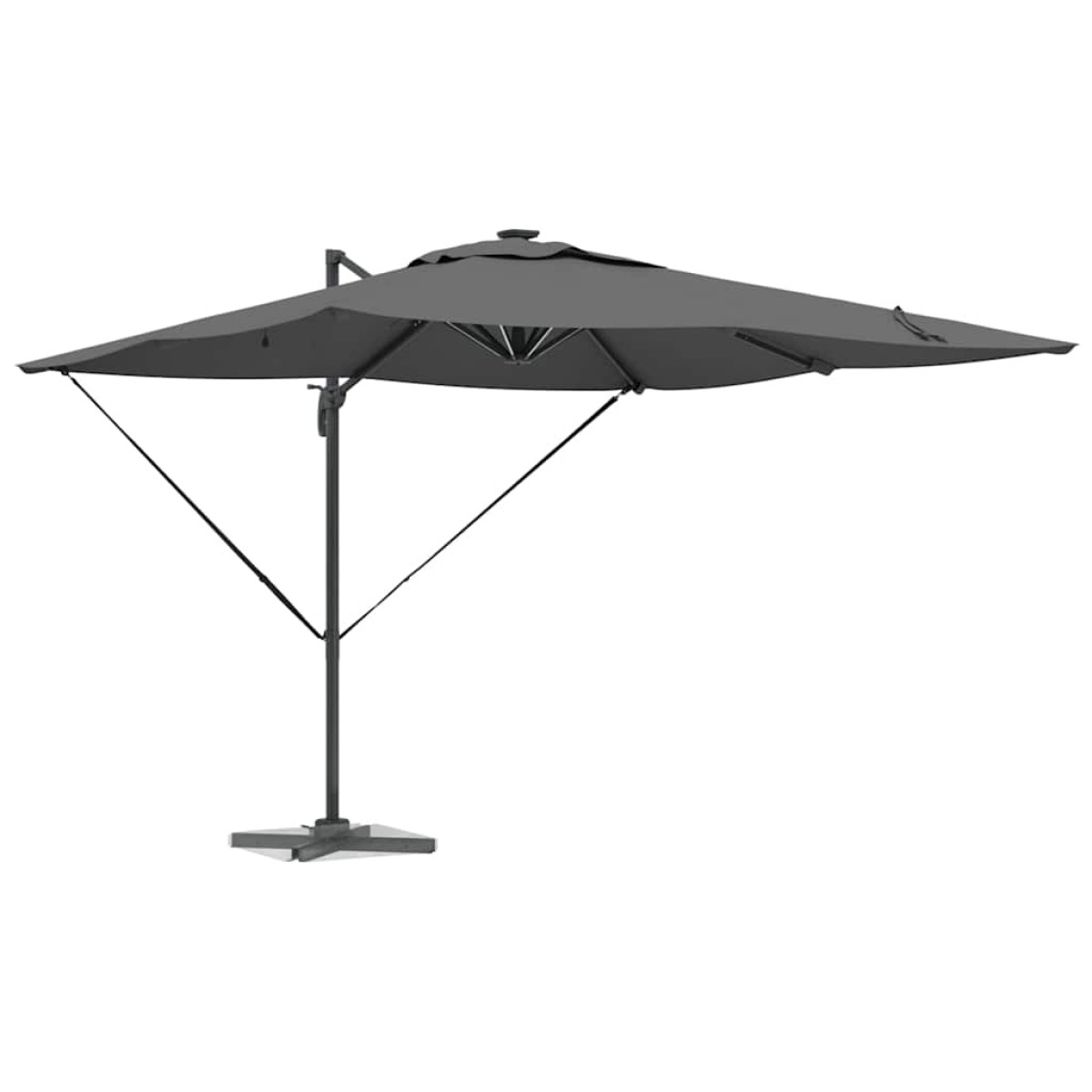 vidaXL Ομπρέλα ηλίου με φώτα λωρίδας LED Ανθρακί 286 x 284 x 270 εκ