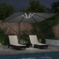 vidaXL Ομπρέλα ηλίου με φώτα λωρίδας LED Ανθρακί 286 x 284 x 270 εκ