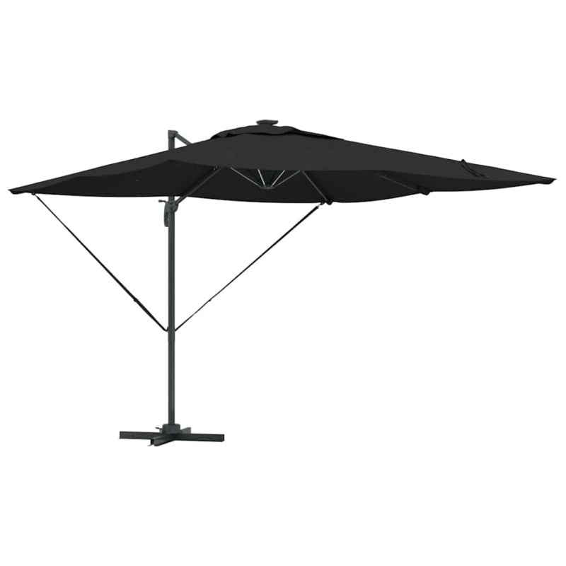 vidaXL Ομπρέλα ηλίου με φώτα λωρίδας LED Μαύρο 286 x 284 x 270 εκ