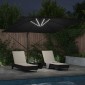 vidaXL Ομπρέλα ηλίου με φώτα λωρίδας LED Μαύρο 286 x 284 x 270 εκ