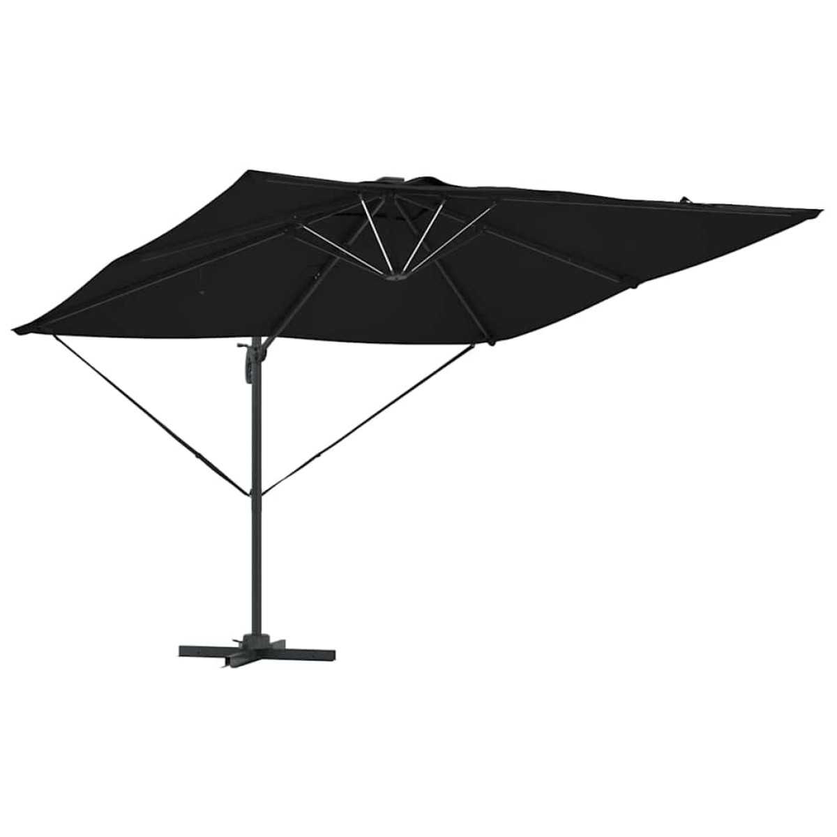 vidaXL Ομπρέλα ηλίου με φώτα λωρίδας LED Μαύρο 286 x 284 x 270 εκ