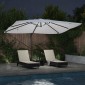 vidaXL Ομπρέλα ηλίου με φώτα λωρίδας LED Άμμος 352 x 251 x 265 εκ.
