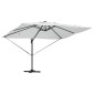 vidaXL Ομπρέλα ηλίου με φώτα λωρίδας LED Άμμος 352 x 251 x 265 εκ.