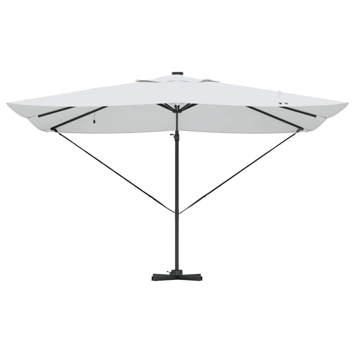 vidaXL Ομπρέλα ηλίου με φώτα λωρίδας LED Άμμος 352 x 251 x 265 εκ.