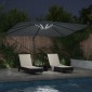 vidaXL Ομπρέλα ηλίου με φώτα λωρίδας LED Ανθρακί 352 x 251 x 265 εκ.