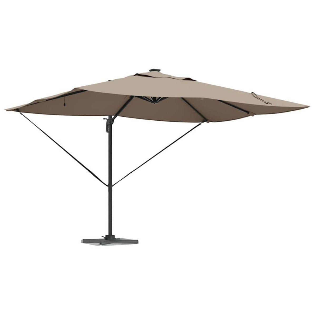 vidaXL Ομπρέλα ηλίου με φώτα λωρίδας LED Taupe 352 x 251 x 265 εκ.