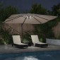 vidaXL Ομπρέλα ηλίου με φώτα λωρίδας LED Taupe 352 x 251 x 265 εκ.