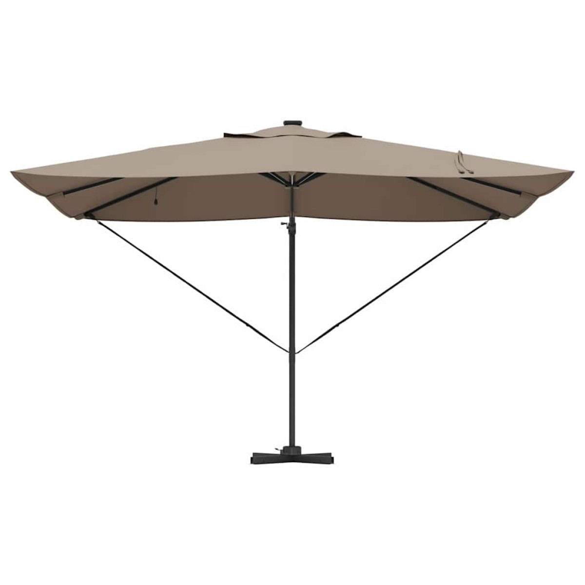 vidaXL Ομπρέλα ηλίου με φώτα λωρίδας LED Taupe 352 x 251 x 265 εκ.