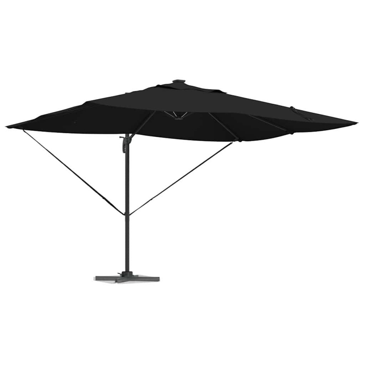 vidaXL Ομπρέλα ηλίου με φώτα λωρίδας LED Μαύρο 352 x 251 x 265 εκ.