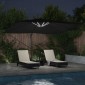 vidaXL Ομπρέλα ηλίου με φώτα λωρίδας LED Μαύρο 352 x 251 x 265 εκ.