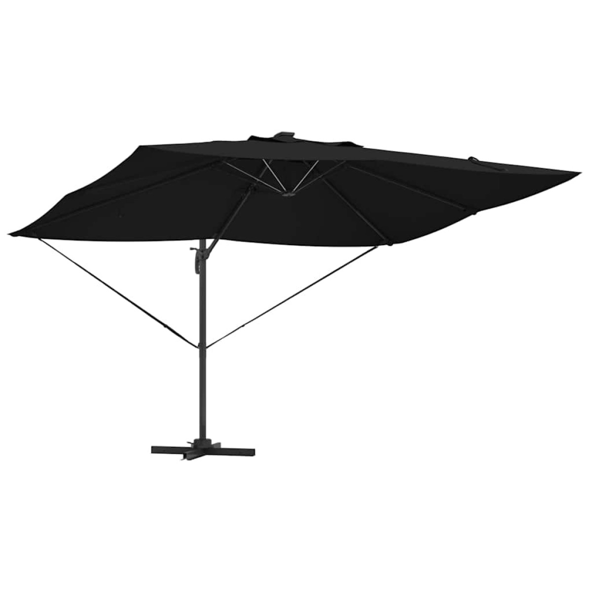 vidaXL Ομπρέλα ηλίου με φώτα λωρίδας LED Μαύρο 352 x 251 x 265 εκ.