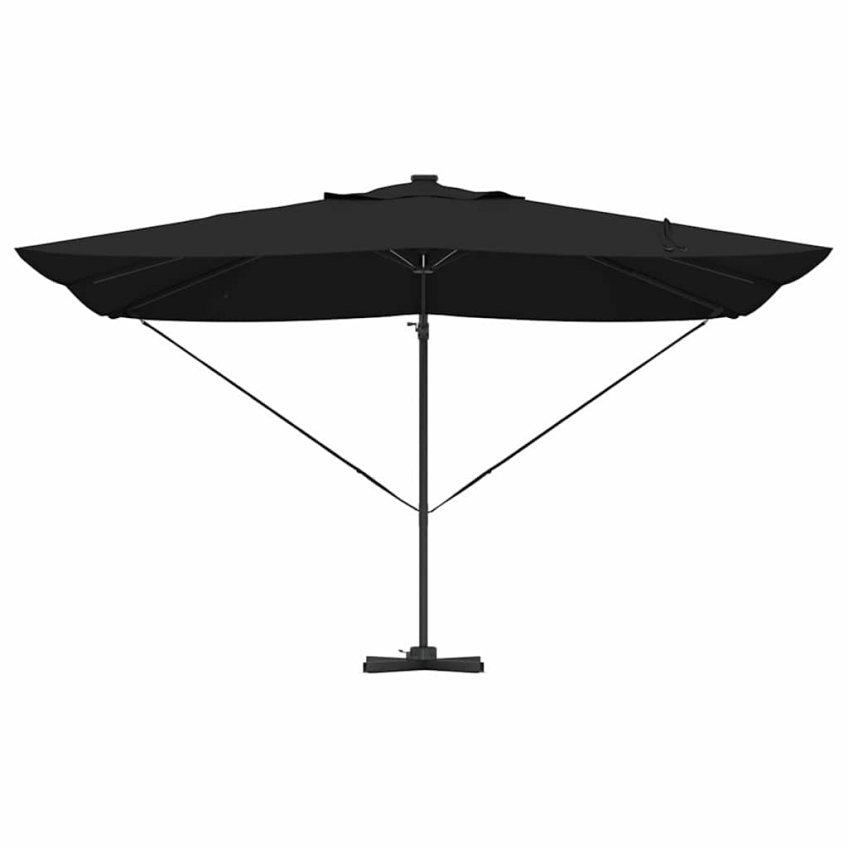 vidaXL Ομπρέλα ηλίου με φώτα λωρίδας LED Μαύρο 352 x 251 x 265 εκ.