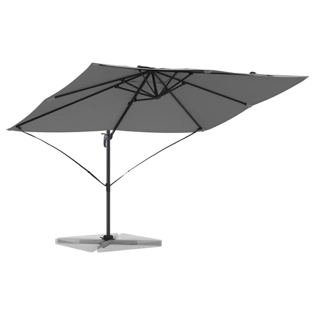 vidaXL Ομπρέλα ηλίου Ανθρακί 351 x 250 x 260 εκ
