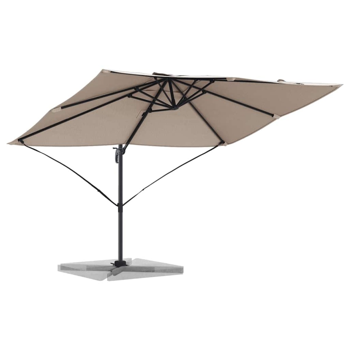 vidaXL Ομπρέλα ηλίου Taupe 351 x 250 x 260 εκ