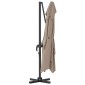 vidaXL Ομπρέλα ηλίου Taupe 351 x 250 x 260 εκ