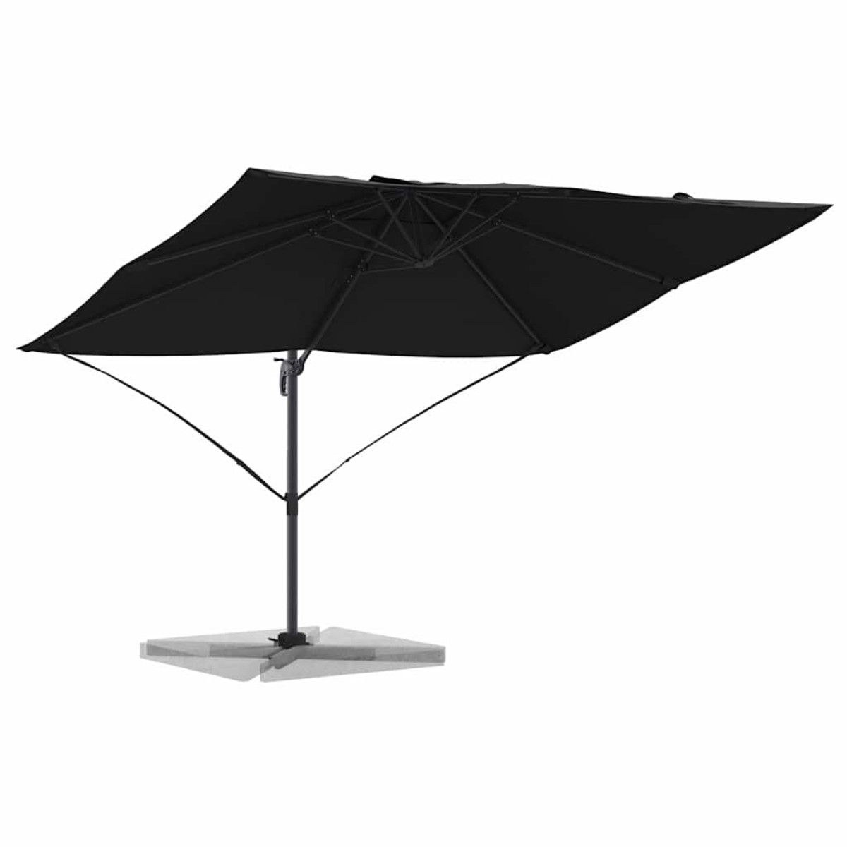 vidaXL Ομπρέλα ηλίου Μαύρο 351 x 250 x 260 εκ