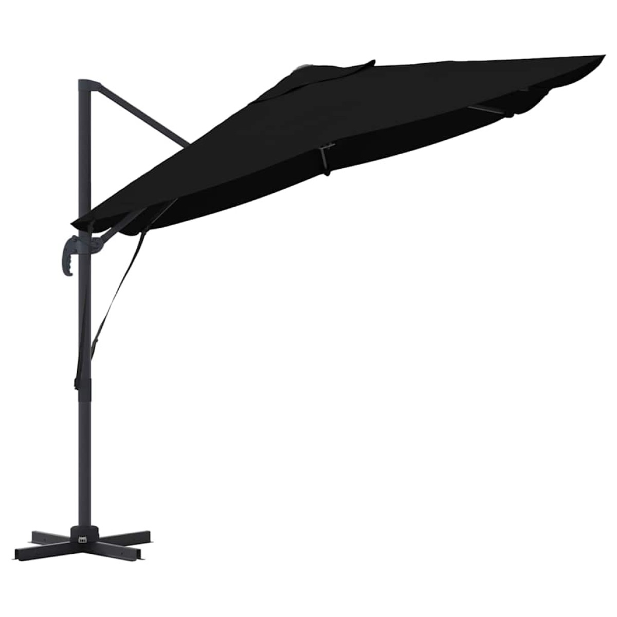 vidaXL Ομπρέλα ηλίου Μαύρο 351 x 250 x 260 εκ