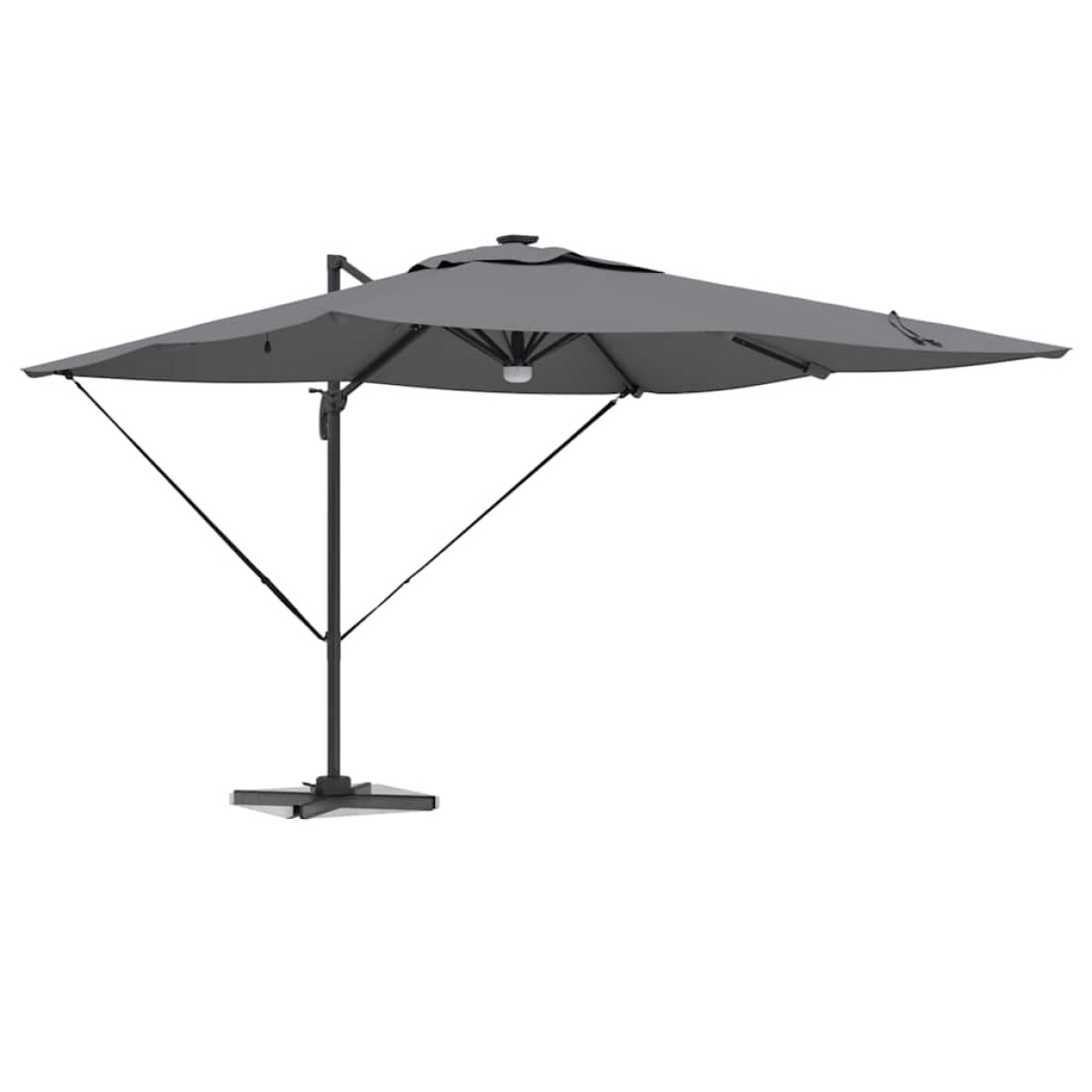 vidaXL Ρώμη Ομπρέλα με φώτα λωρίδας LED Ανθρακί 286 x 284 x 270 εκ