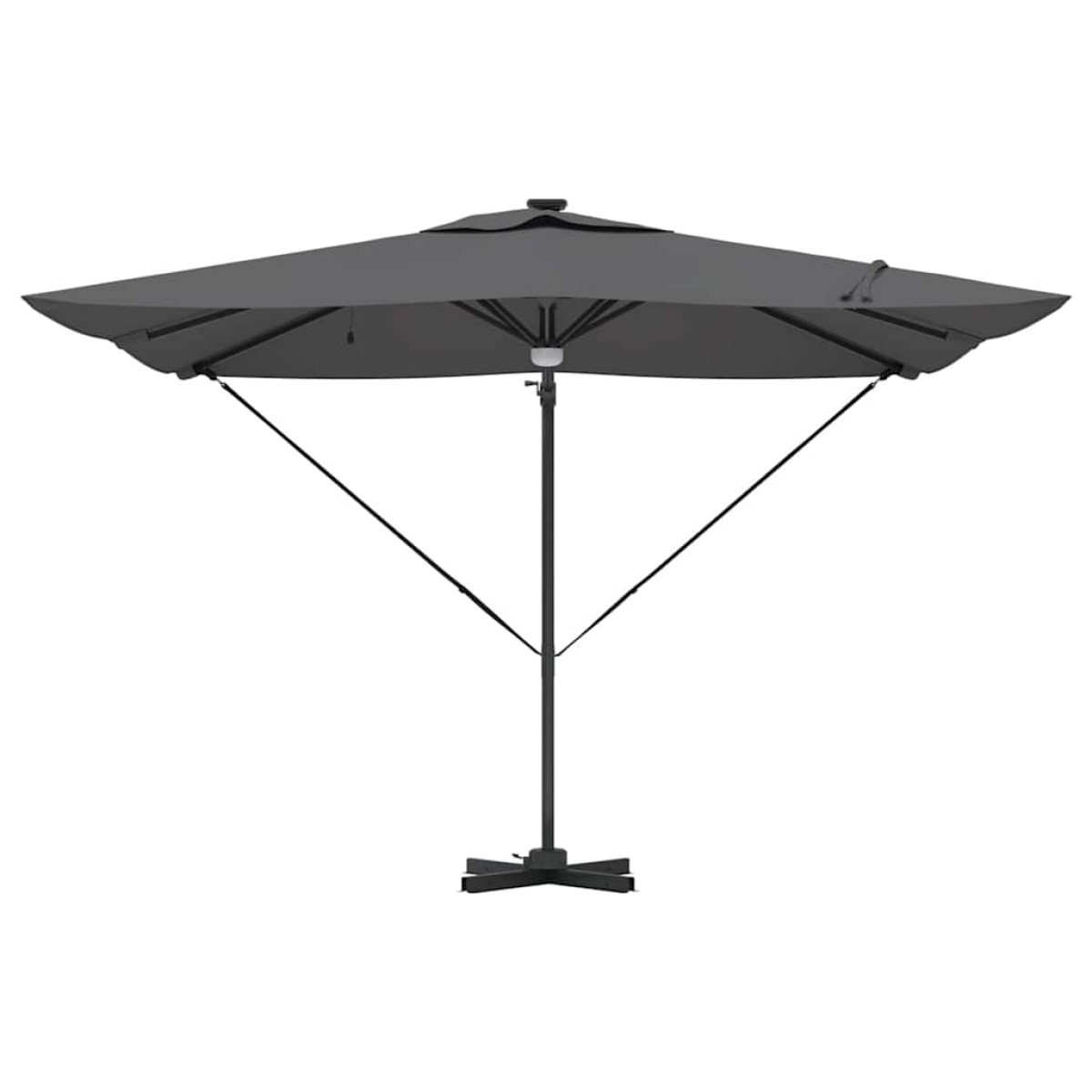 vidaXL Ρώμη Ομπρέλα με φώτα λωρίδας LED Ανθρακί 286 x 284 x 270 εκ