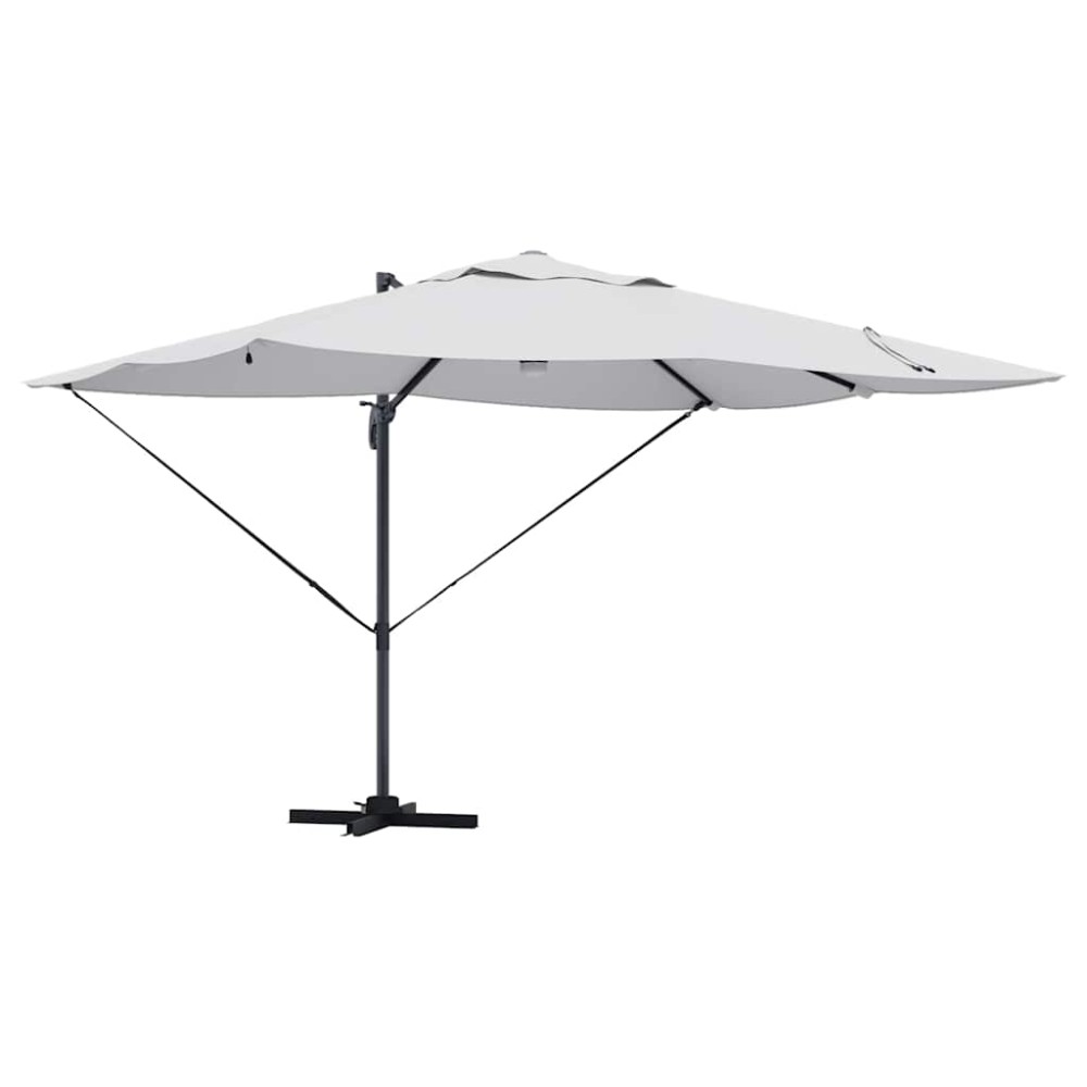 vidaXL Ομπρέλα ηλίου με φώτα λωρίδας LED Άμμος 351 x 250 x 253 εκ