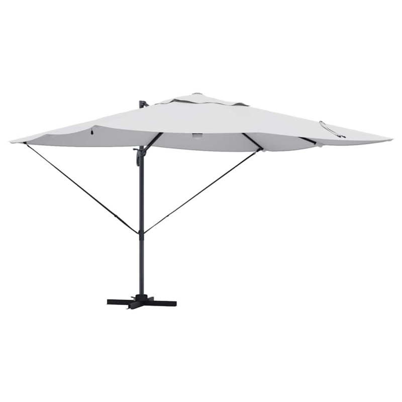 vidaXL Ομπρέλα ηλίου με φώτα λωρίδας LED Άμμος 351 x 250 x 253 εκ