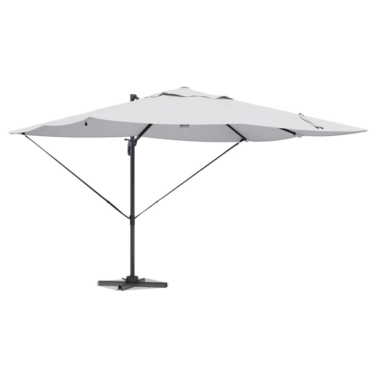 vidaXL Ομπρέλα ηλίου με φώτα λωρίδας LED Άμμος 351 x 250 x 253 εκ