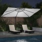 vidaXL Ομπρέλα ηλίου με φώτα λωρίδας LED Άμμος 351 x 250 x 253 εκ