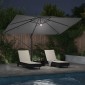 vidaXL Ομπρέλα ηλίου με φώτα λωρίδας LED Ανθρακί 351 x 250 x 253 εκ