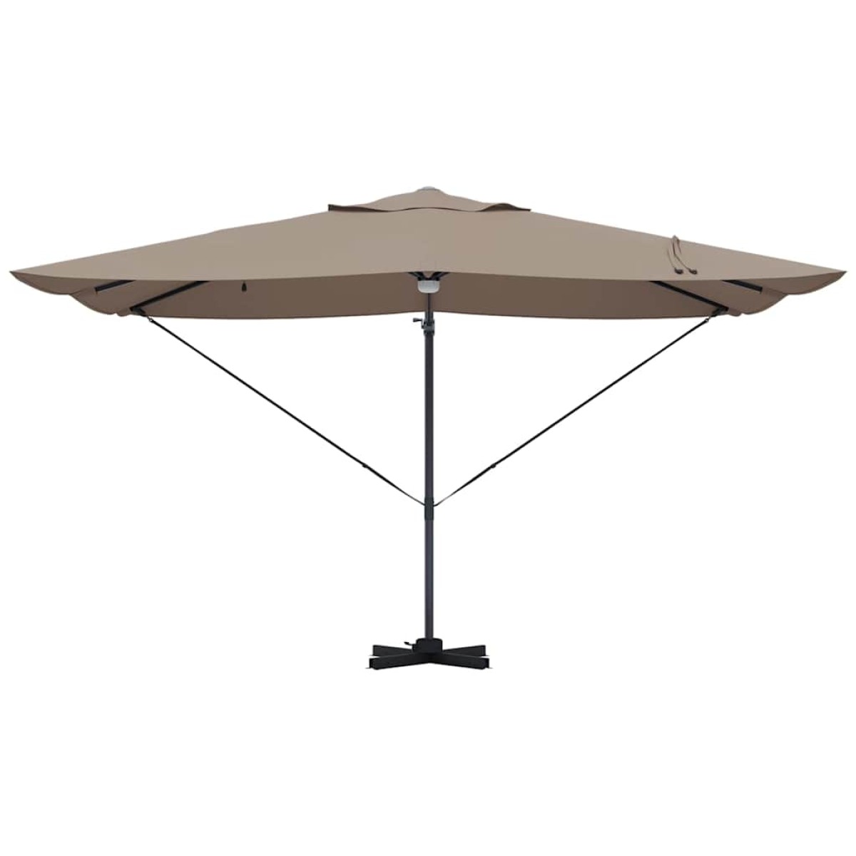 vidaXL Ομπρέλα ηλίου με φώτα λωρίδας LED Taupe 351 x 250 x 253 εκ