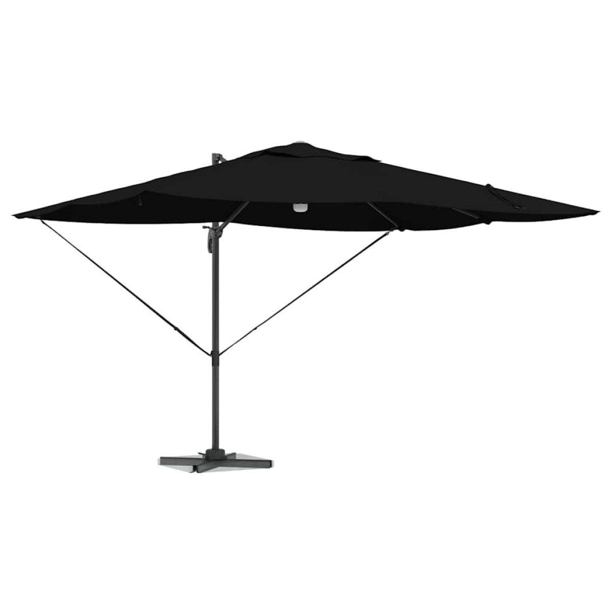 vidaXL Ομπρέλα ηλίου με φώτα λωρίδας LED Μαύρο 351 x 250 x 253 εκ
