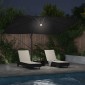 vidaXL Ομπρέλα ηλίου με φώτα λωρίδας LED Μαύρο 351 x 250 x 253 εκ