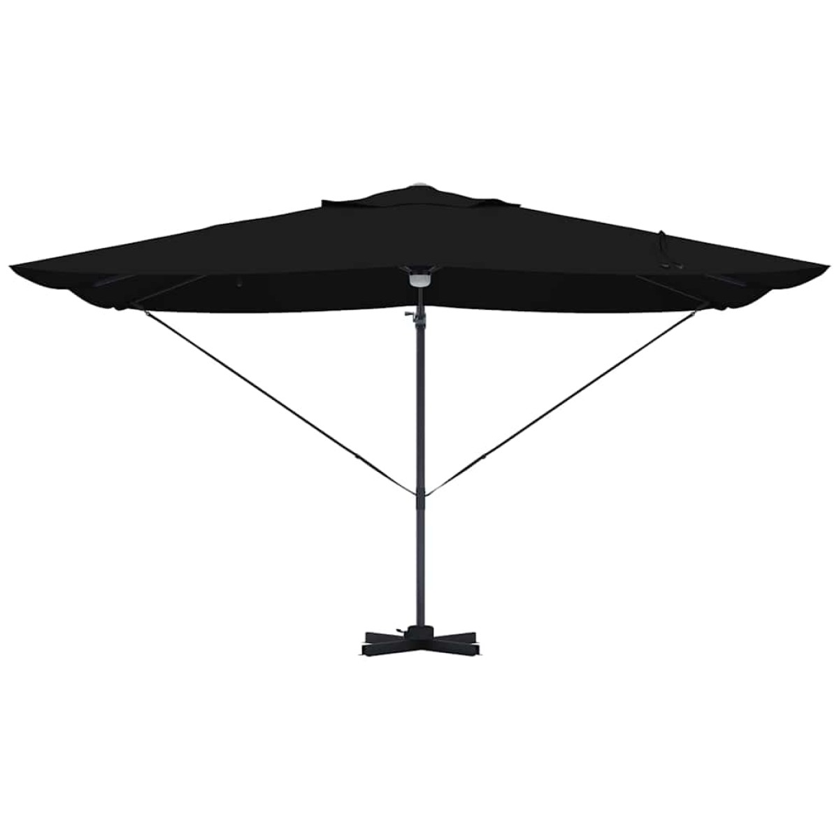 vidaXL Ομπρέλα ηλίου με φώτα λωρίδας LED Μαύρο 351 x 250 x 253 εκ