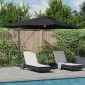 vidaXL Ομπρέλα ηλίου με φώτα λωρίδας LED Μαύρο 351 x 250 x 253 εκ