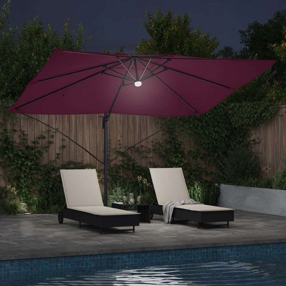 vidaXL Ομπρέλα ηλίου Βεραμάν Κόκκινο 351 x 250 x 253 εκ